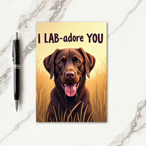 Golden Hour Dog Fathers Day Card