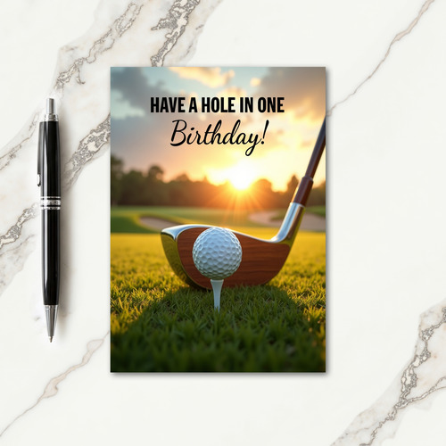 Golden Hour Golf Birthday Card