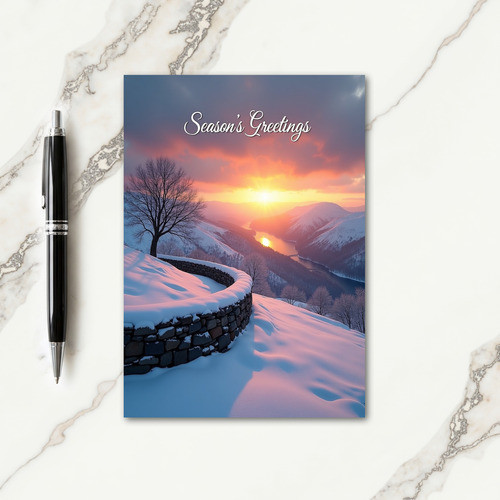 Golden Hour Mountain Christmas Card thumbnail