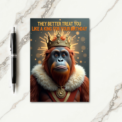 Golden King Birthday Card