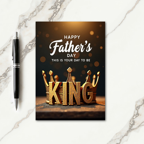 Golden King Fathers Day Card