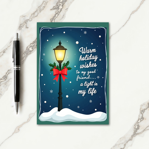 Golden Lamp Christmas Card