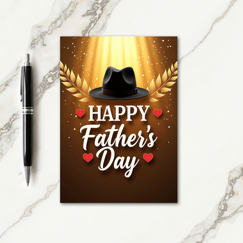Golden Laurel Fathers Day Card