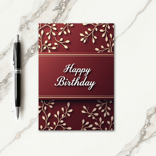 Golden Leaf Birthday Card