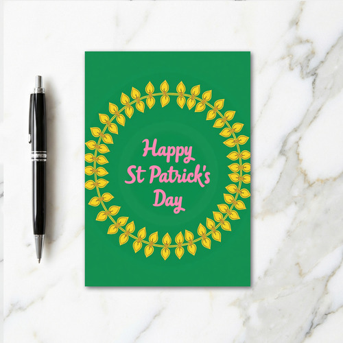 Golden Leaf St Patricks Day Card