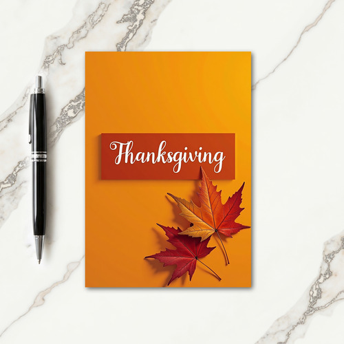 Golden Leaf Thanksgiving Card