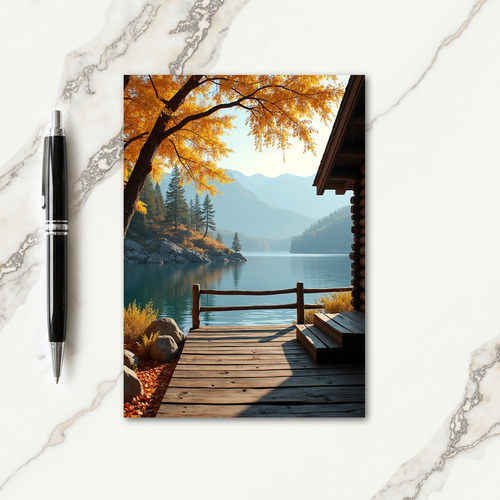 Golden Leaves Birthday Card