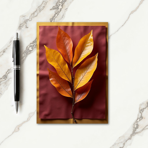 Golden Leaves Thanksgiving Card