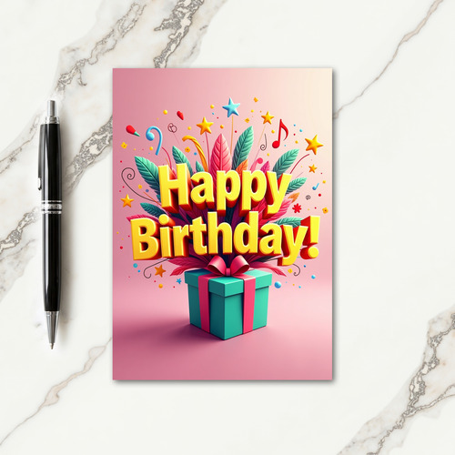 Golden Letter Birthday Card