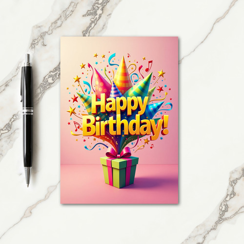 Golden Lettering Birthday Card