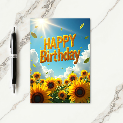 Golden Letters Birthday Card