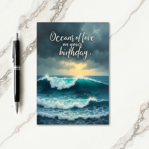 Golden Light Birthday Card