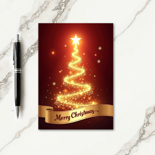 Golden Light Tree Card