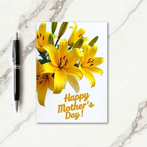 Golden Lilies Mothers Day Card
