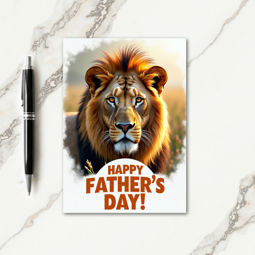 Golden Lion Fathers Day Card