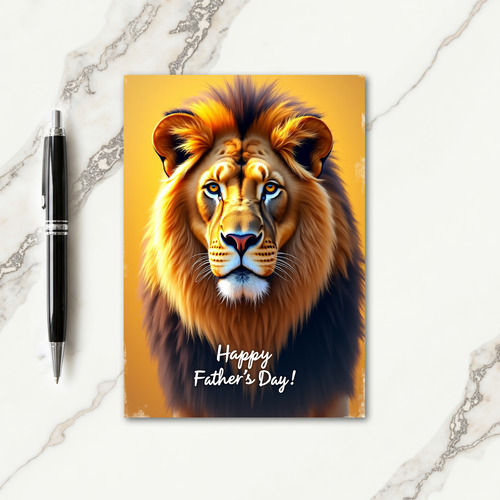 Golden Lion Fathers Day Image Card