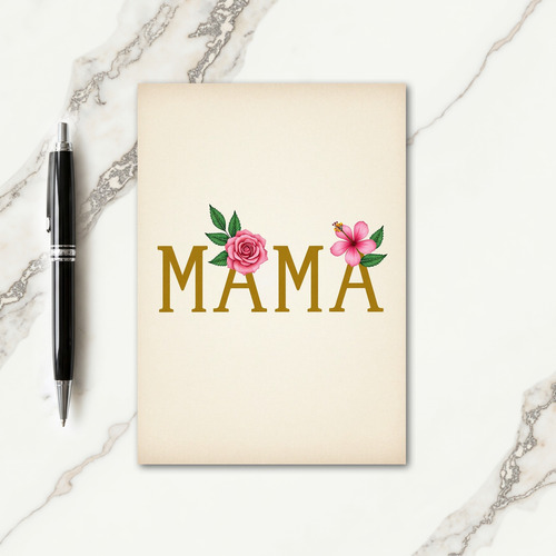 Golden Mama Floral Art Card