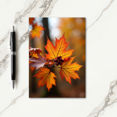 Golden Maple Berry Thanksgiving Card