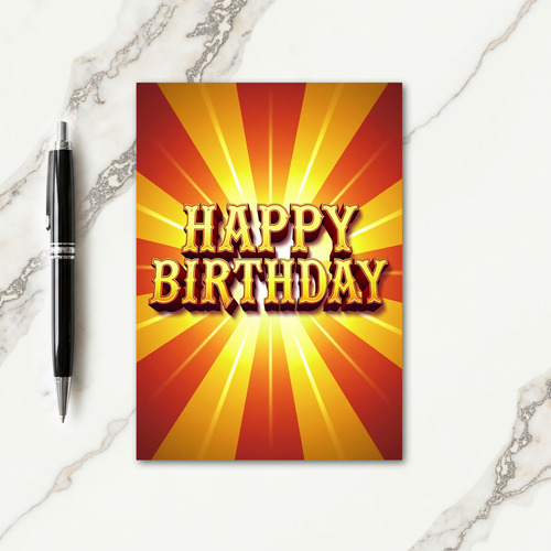 Golden Marquee Birthday Card