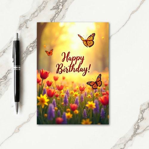 Golden Meadow Birthday Card