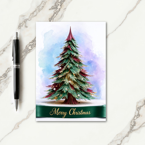 Golden Merry Christmas Wishes Card