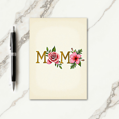 Golden Mom Floral Art Card