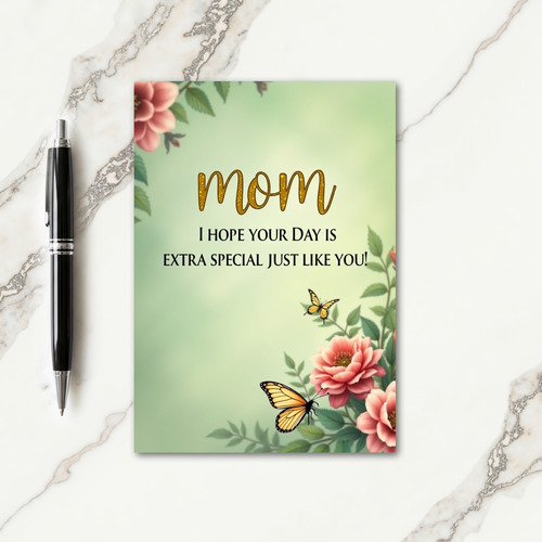 Golden Mom Floral Message Card