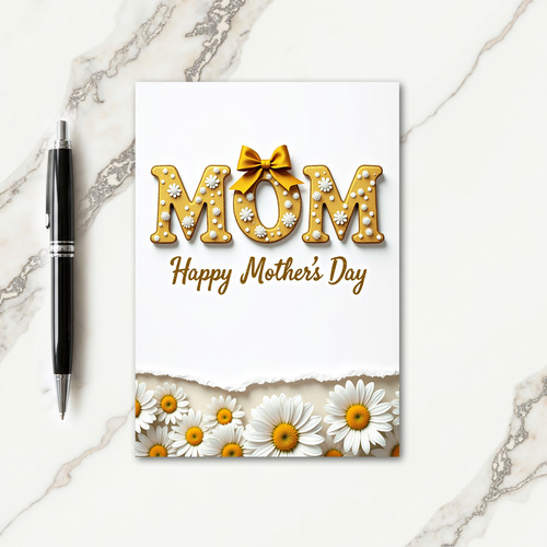 Golden Mom Floral Mothers Day Card
