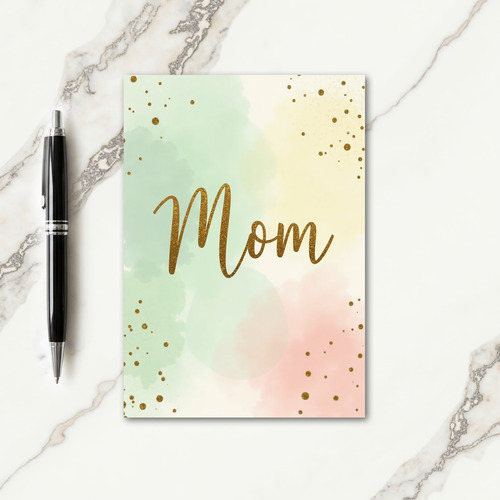 Golden Mom Shimmering Script Card
