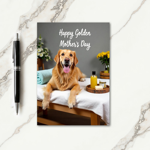Golden Mothers Day Dog Spa Card