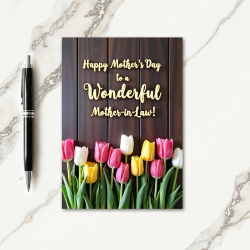 Golden Mothers Day In Law Card