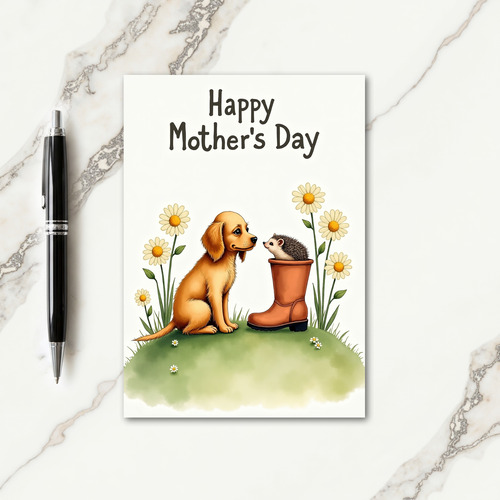 Golden Mothers Day Puppy Card