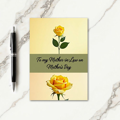 Golden Mothers Day Rose Card