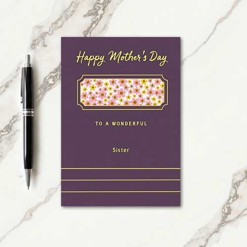 Golden Mothers Day Sister Card