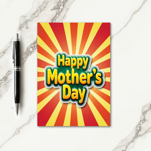 Golden Mothers Day Sunburst Card