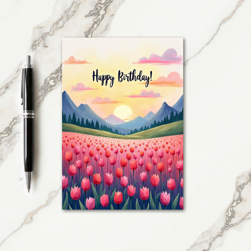Golden Mountain Birthday Card