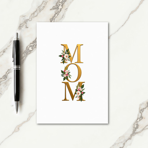 Golden Name Floral Art Card