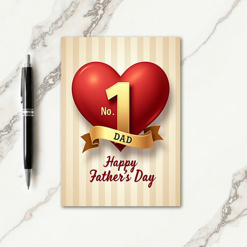 Golden No 1 Dad Fathers Day Card