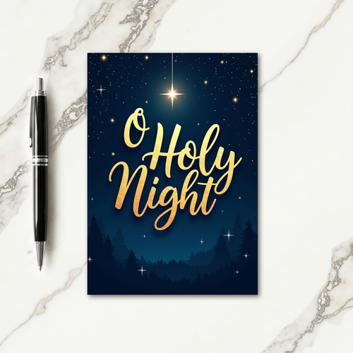 Golden O Holy Night Card