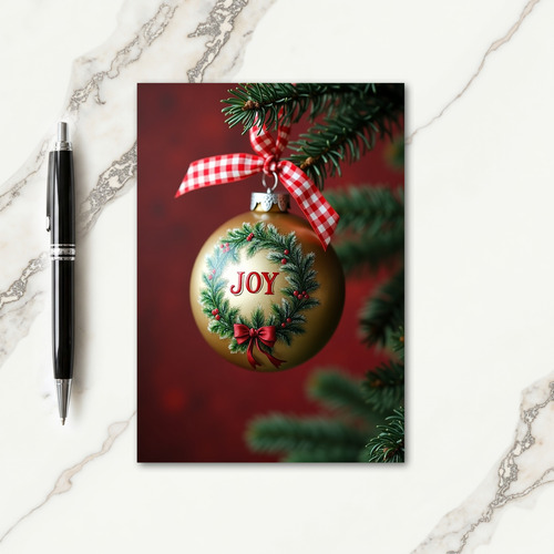 Golden Ornament Christmas Card