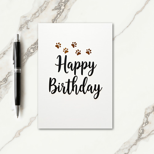 Golden Paw Birthday Card