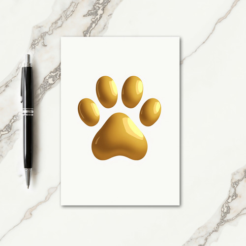 Golden Paw Fathers Day Card