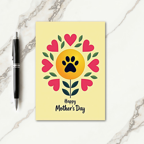 Golden Paw Floral Mothers Card