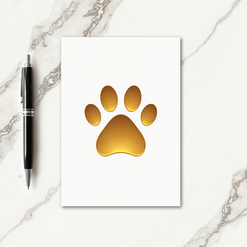 Golden Paw Print Fathers Day Card