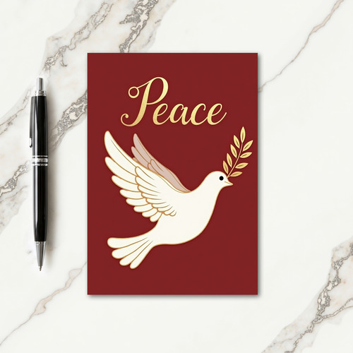 Golden Peace Bird Card