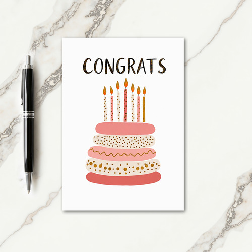 Golden Polka Birthday Card