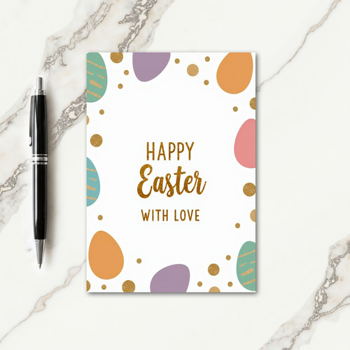 Golden Polka Dot Easter Card
