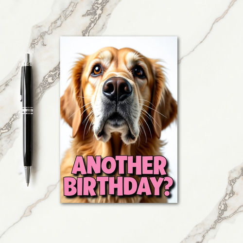 Golden Puppy Birthday Card