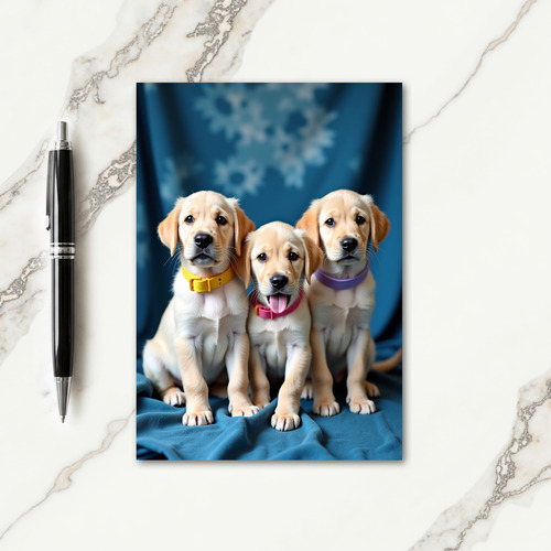 Golden Puppy Family Day Card