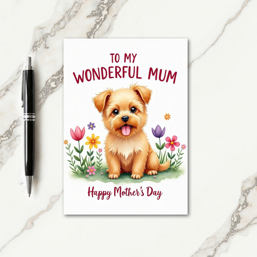 Golden Puppy Mothers Day Art Card